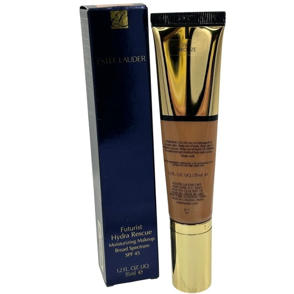 Estee Lauder Futurist Hydra Rescue Makeup 5W1 Bronze 1.2oz New SPF 45 Foundation